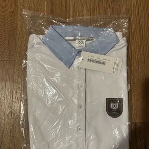 Noel Asmar White Shirt with Blue Collar